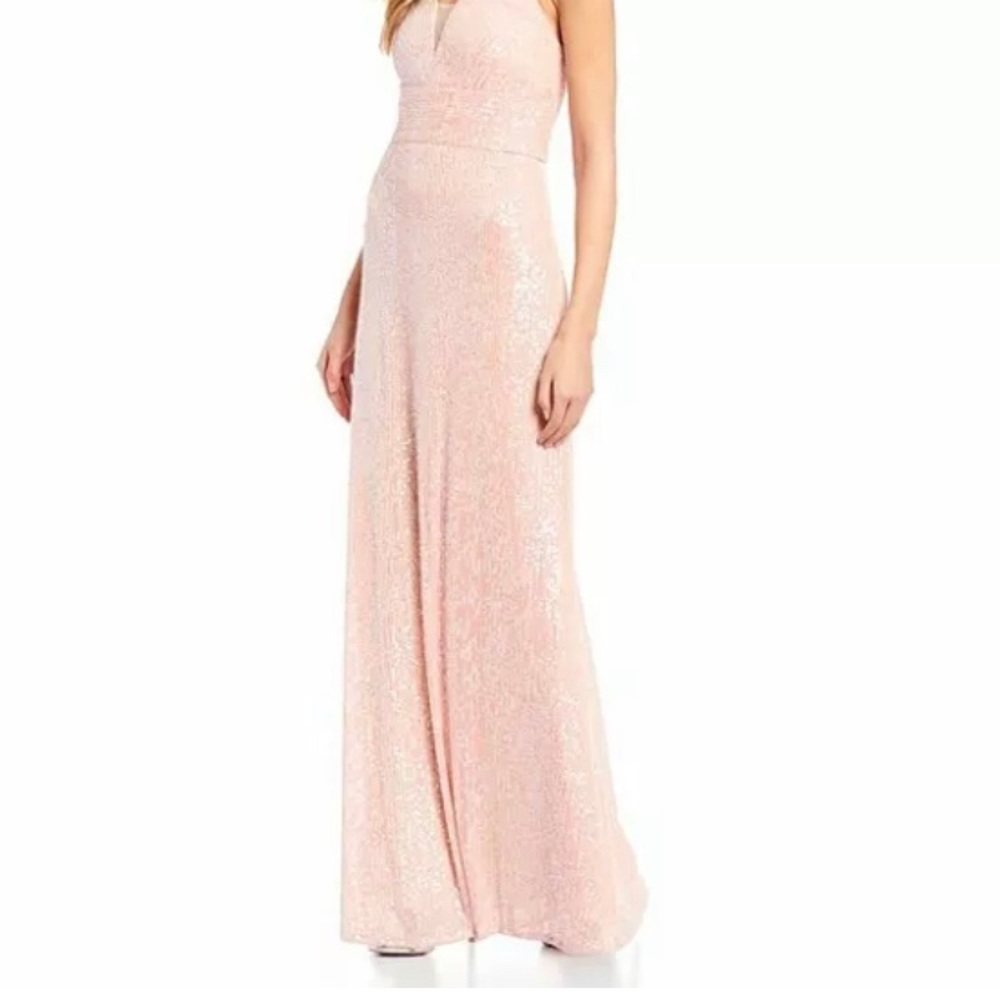 Morgan & Company Pink Sequin Formal Gown Dress Long Prom Size 20W [ee]